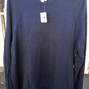 J JILL DEEP BLUE TUNIC  L-  NEVER WORN - 60% COTTON SLUB